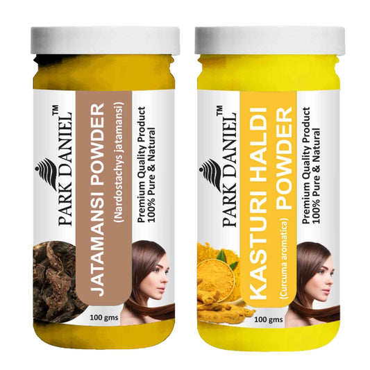 Park Daniel Jatamansi Powder & Kasturi Haldi Powder Combo pack of 2 Jars of 100 gms(200 gms)