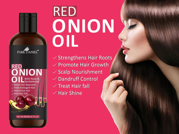 Park Daniel Pure and Natural Red Onion Oil & Onion Ginger Shampoo Hair Care Combo Pack Of 2 bottle of 200 ml(400 ml)