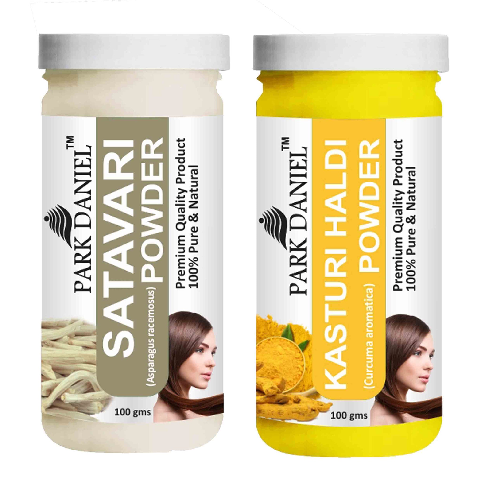 Park Daniel Satavari Powder & Kasturi Haldi Powder Combo pack of 2 Jars of 100 gms(200 gms)