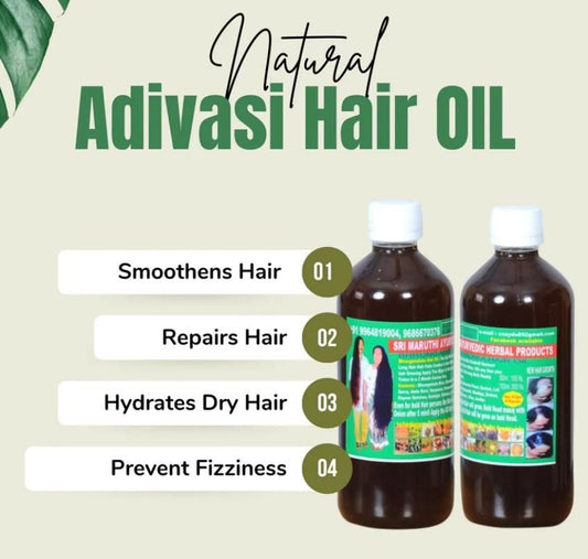 ADIVASAI BRUNGAMULAKA HAIR GROWTH OIL (Pack of 2) !25 ml each bottle