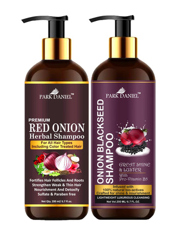 Park Daniel Red Onion Shampoo & Onion Blackseed Shampoo Combo Pack Of 2 bottle of 200 ml(400 ml)