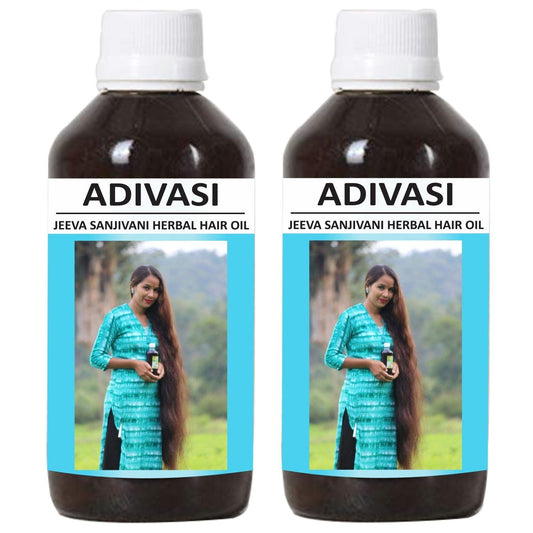 Organics Adivasi Jeeva Sanjivani Herbal Hair Oil  Combo pack of 2 bottles of 125 ml(250 ML)