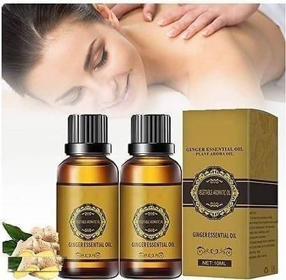 Belly Drainage Ginger Oil, Lymphatic Drainage Ginger Oil, Slimming Tummy Ginger Oil, Ginger Essential Oil for Swelling and Pain Relief, Care for Skin (30ML) (Pack Of 2)