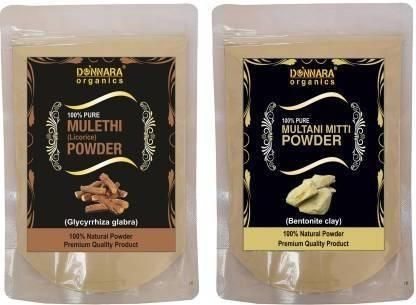 Donnara Organics Mulethi Powder & Multani Mitti Face Mask Powder (Pack Of 2)